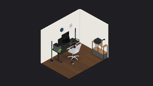 Gaming1 — a 20-item desk setup built in 3D on JUDDESK