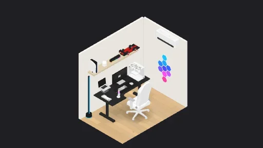 My Desk Setup — a 17-item desk setup built in 3D on JUDDESK
