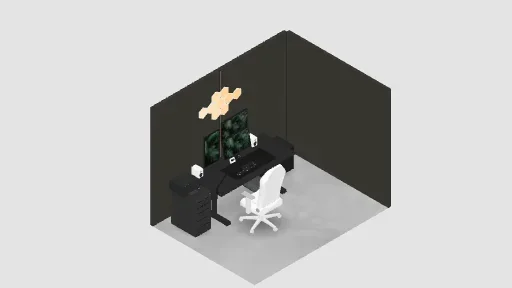My Desk Setup — a 20-item desk setup built in 3D on JUDDESK