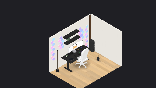 My Desk Setup — a 20-item desk setup built in 3D on JUDDESK